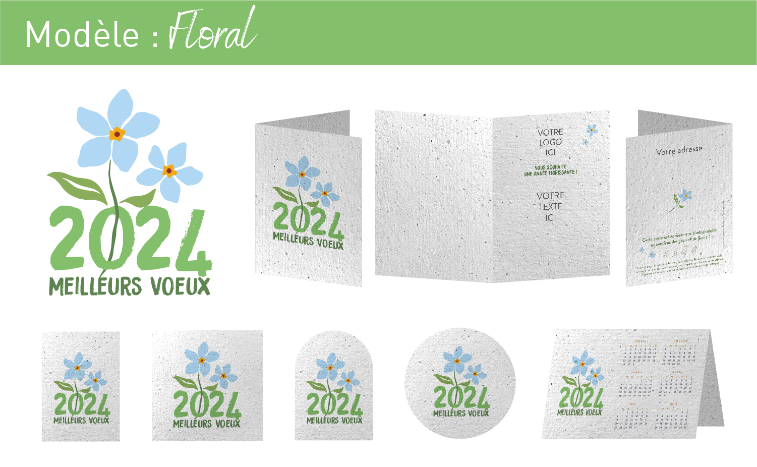 Cartes de vœux personnalisées 2024